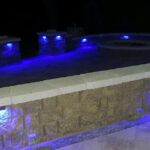 Patio with color changing lights