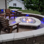 Patio Fire Pit and Retaining Wall